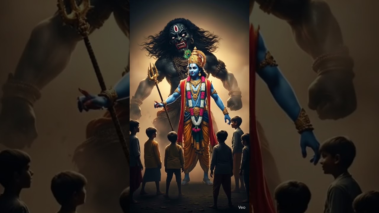 कृष्णा भगवान ने बकासुर को मार गिराया और उसके कर्मों की सजा दी 🚩