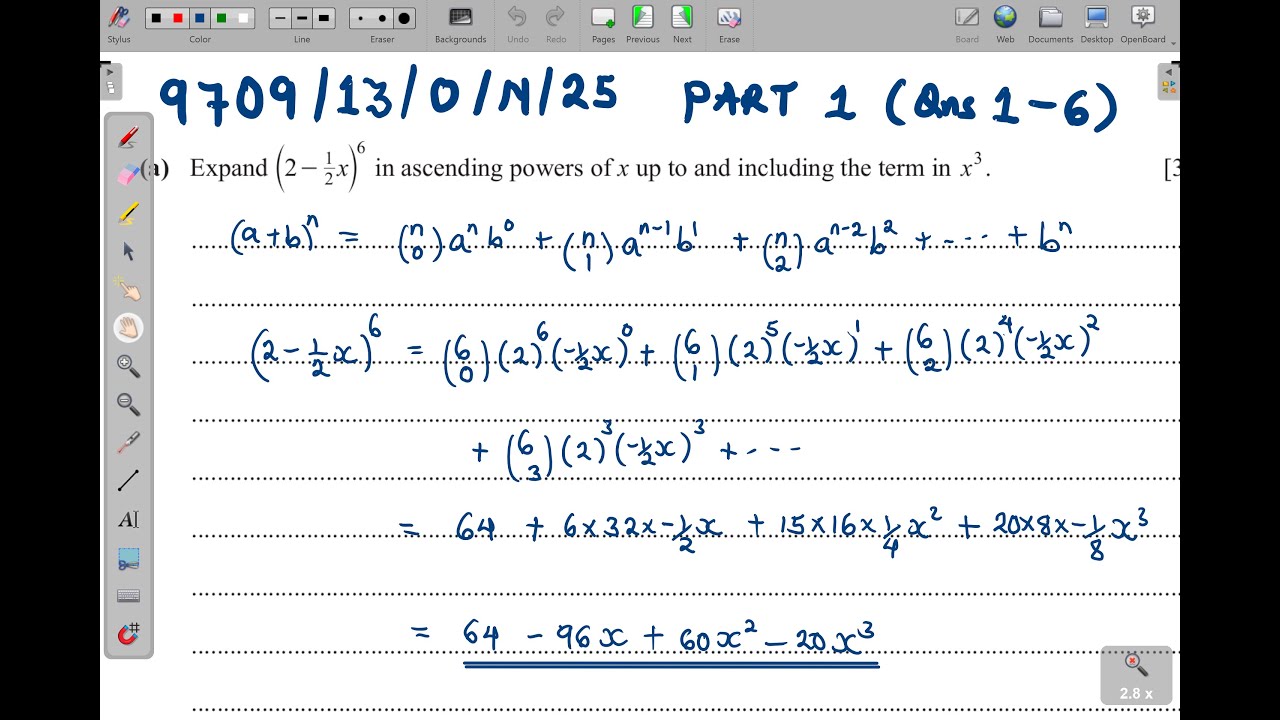 9709/13/O/N/25 -- AS LEVEL PURE MATHEMATICS 1 PAPER 13 OCT/NOV 2025 PART 1 (QNS 1 - 6)