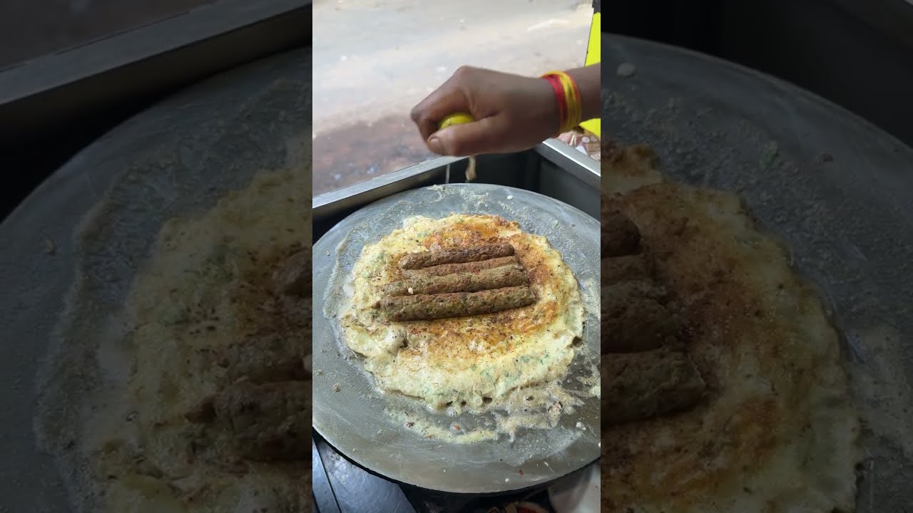 Delhi Famous Seekh Kabab Omelette Making | Indian Street Food