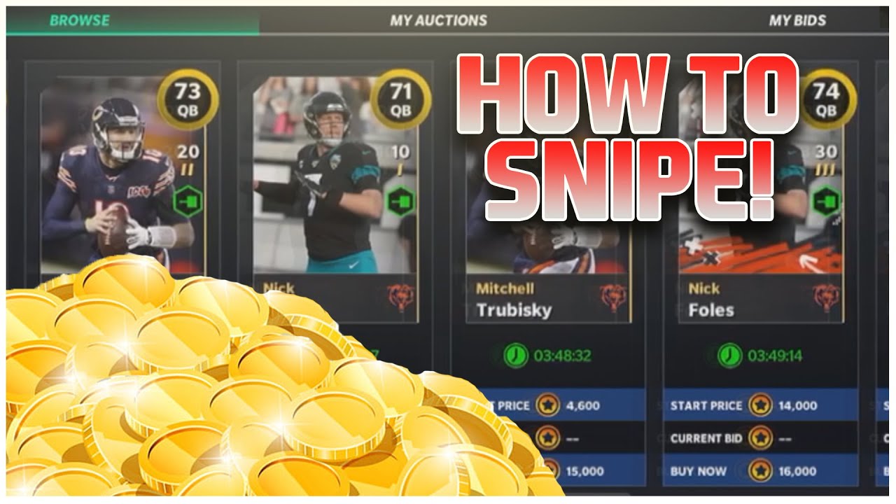 HOW TO SNIPE IN MADDEN MOBILE 21! BEST COIN MAKING METHODS! (MADDEN MOBILE 21)