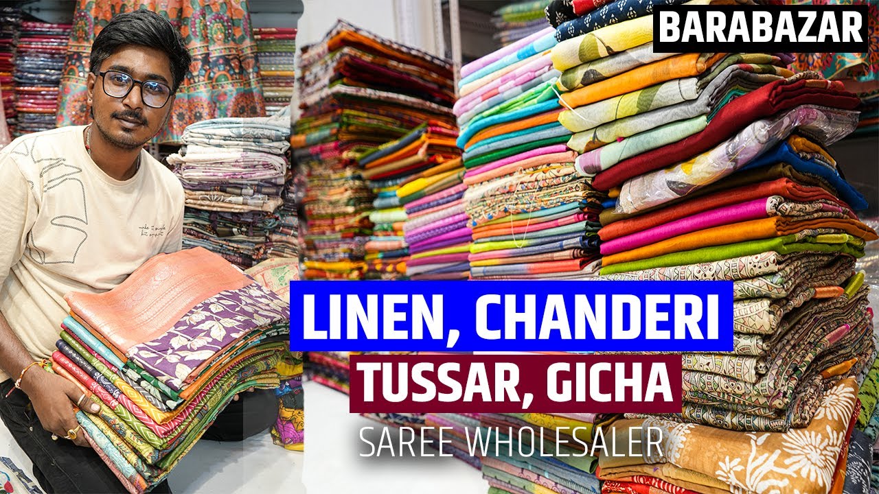 Linen, Chanderi, Tussar, Gicha, Madhubani Saree Manufacturer & Wholesaler in Kolkata, Barabazar