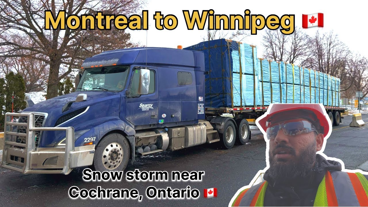 Montreal to Winnipeg 🇨🇦 | Snow storm near Cochrane, Ontario | Single Highway 11 Par Driving | Vlog