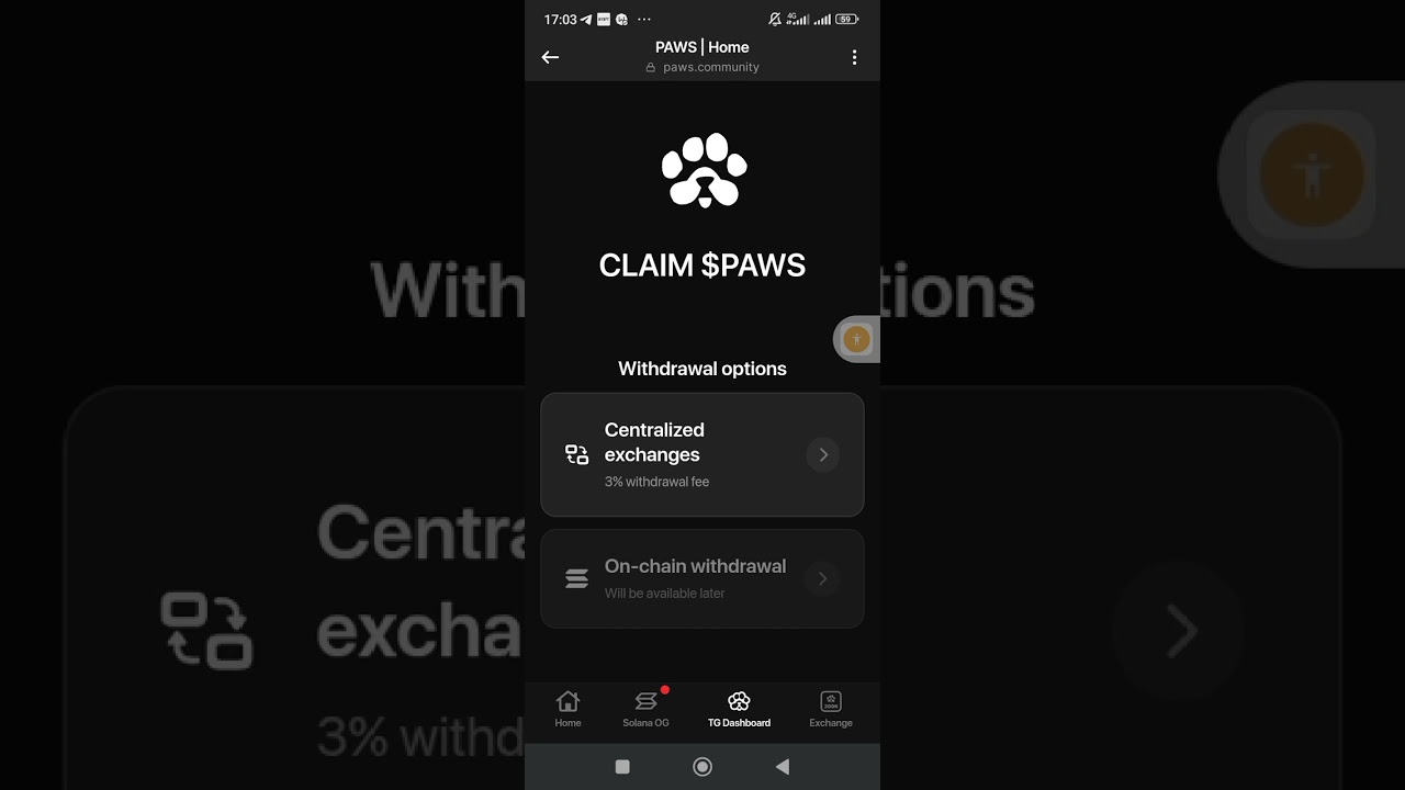 How to claim/withdraw Paws airdrop allocation