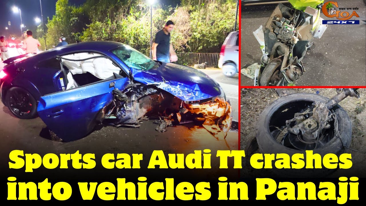 #MustWatch! Sports car Audi TT crashes into vehicles in Panaji