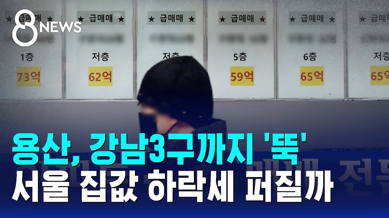 용산, 강남3구까지 '뚝'&hellip;서울 집값 하락세 퍼질까 / SBS 8뉴스