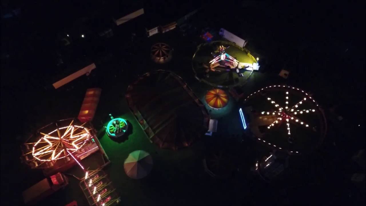 Huthwaite Fair at Night 8th October - Aerial Video