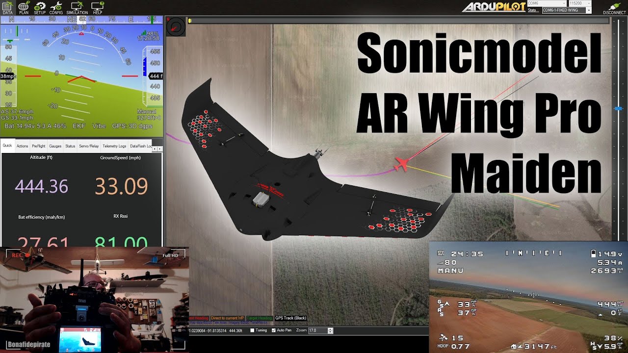 AR Wing Pro - Maiden Flight with Arduplane