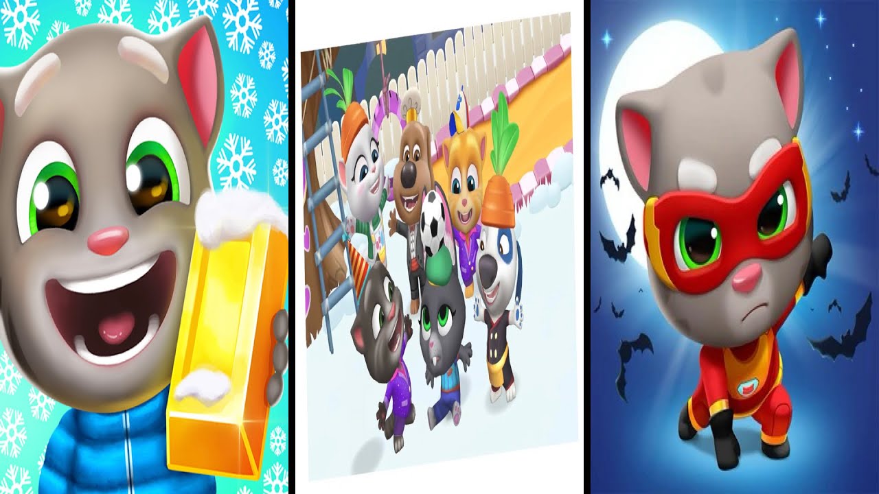 Talking Tom Gold Run vs My Talking Tom Friends vs Talking Tom Hero Dash Gameplay😸