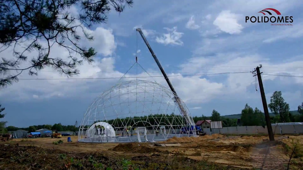 Assembly of Geodesic Dome Tents for VIP Party Events by Polidomes