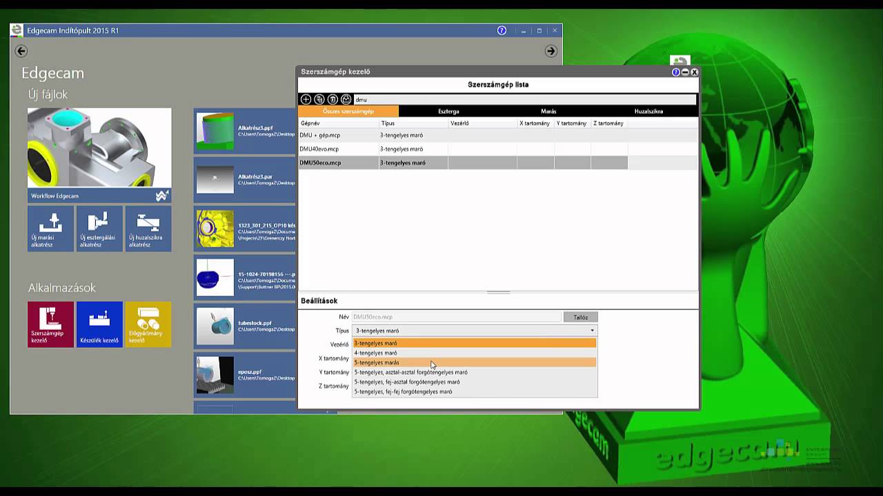 Edgecam 2015 R1 posztprocesszor beállítás