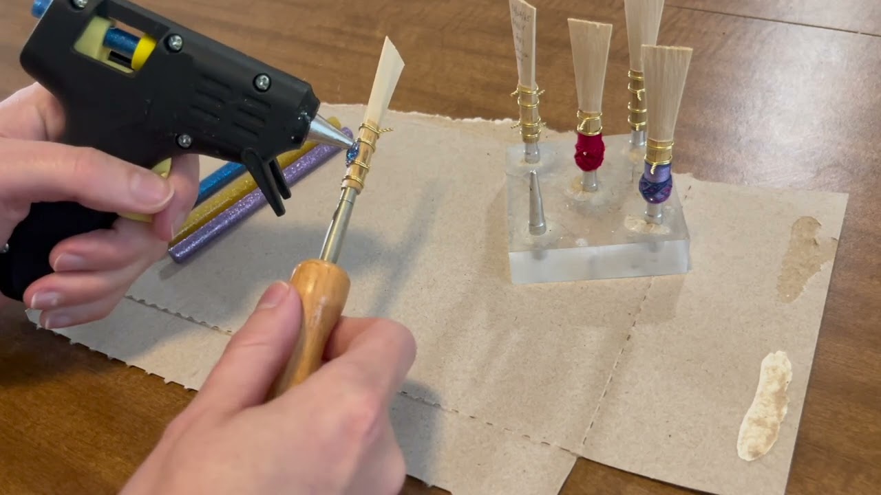 Bassoon Reed Wrapping Tutorial: Hot Glue