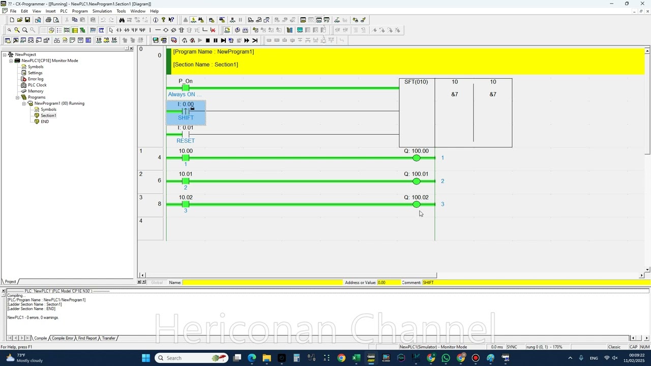 12. Instruksi SFT (Shift Register) pada Plc Omron