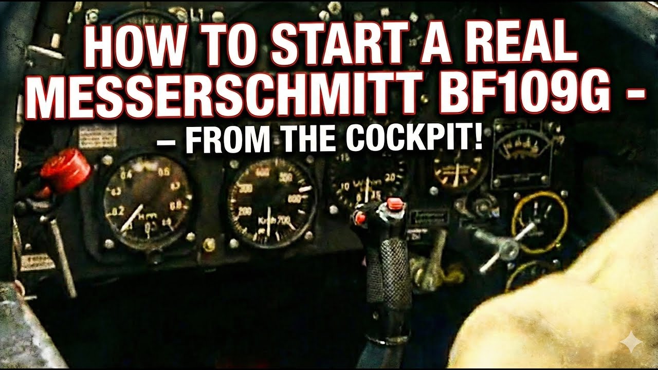 Как завести настоящий Messerschmitt Bf109G — прямо из кабины! Редкий вид!