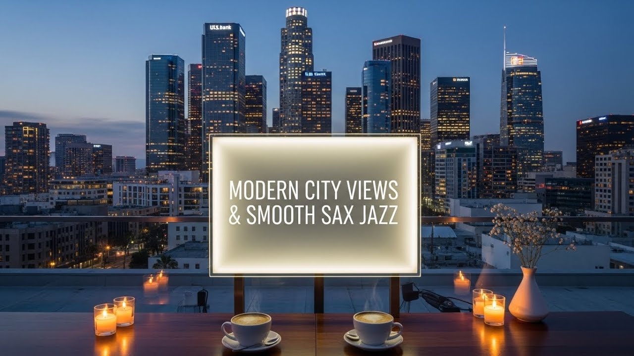 ✨ Luxury Rooftop Coffee Moment | Romantic Skyline & Sax Chill