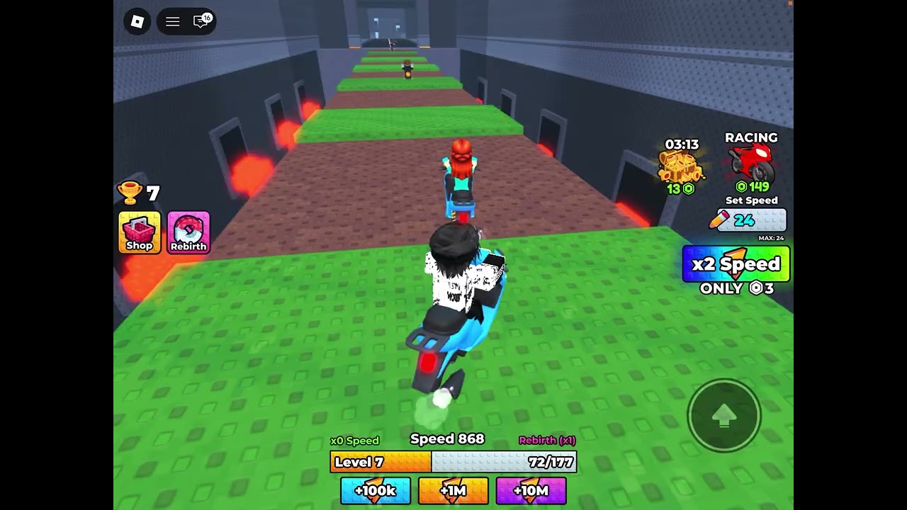 We are playing plus one speed motorcycle 