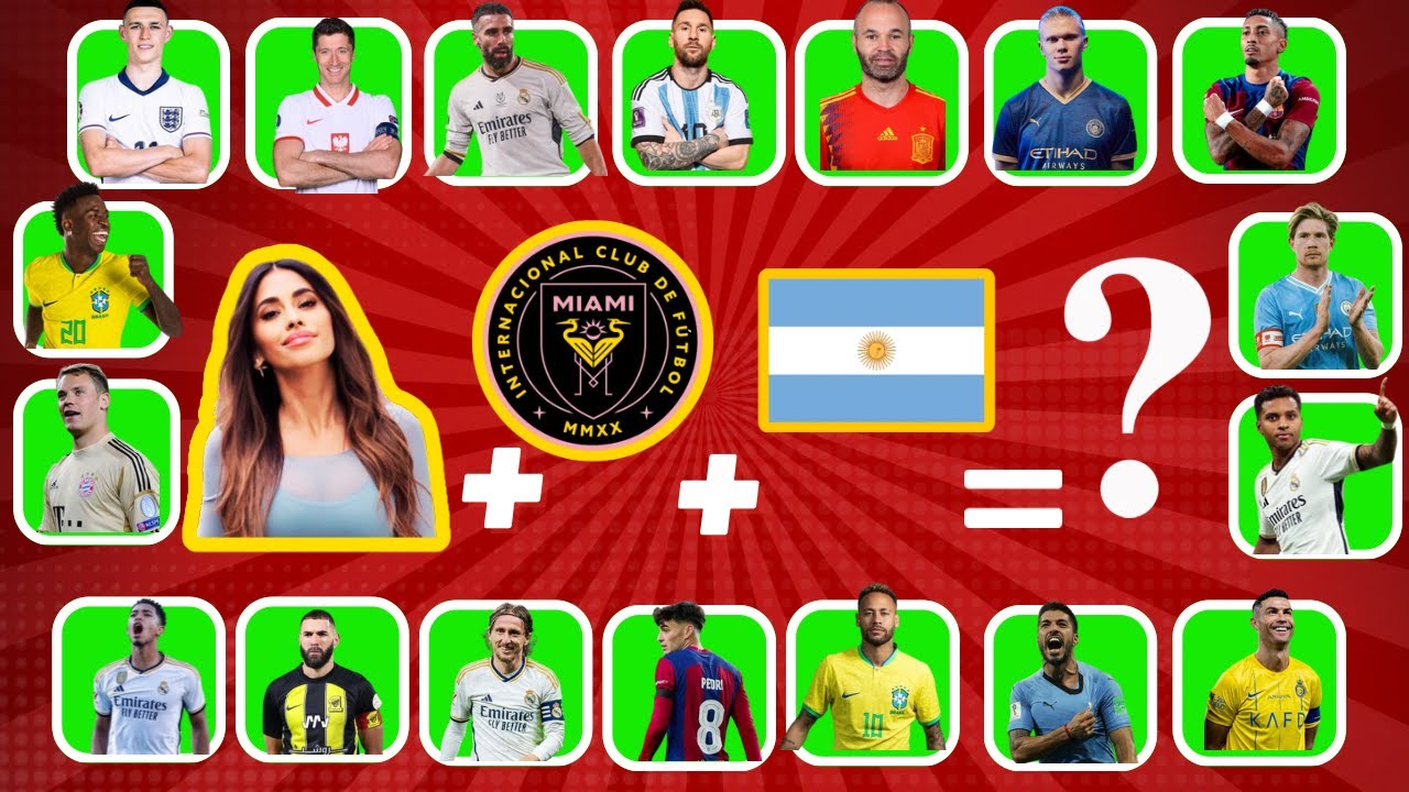 GUESS SOCCER PLAYER BY WIFE/ GF+ NATIONALITY+ CLUB/ MESSI HAALAND RONALDO NEYMAR MBAPPE