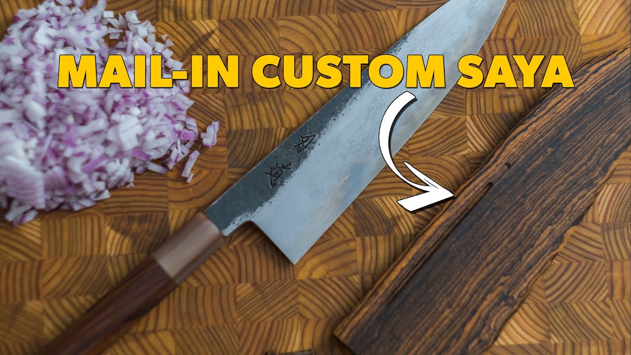 I Got a Custom Saya Made for My HADO Damascus Blue Gyuto Knife (No Shipping Required!)