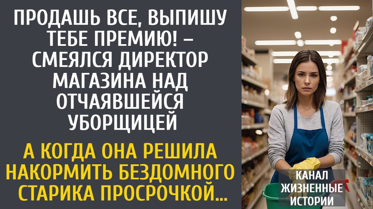 Продашь все, выпишу тебе премию! – смеялся директор магазина над отчаявшейся уборщицей…