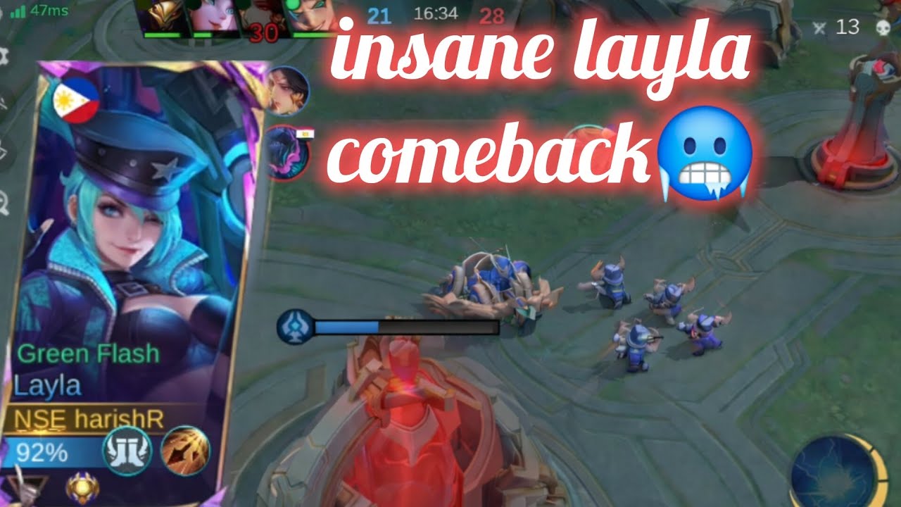 insane layla comeback😱🔥/one push= gg/mlbb gameplay