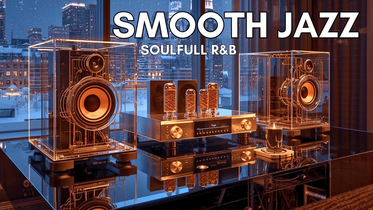 Highrise Rain Café Ambience 🌧️🏙️ Smooth Jazz Soul R&B for Concentration & Chill