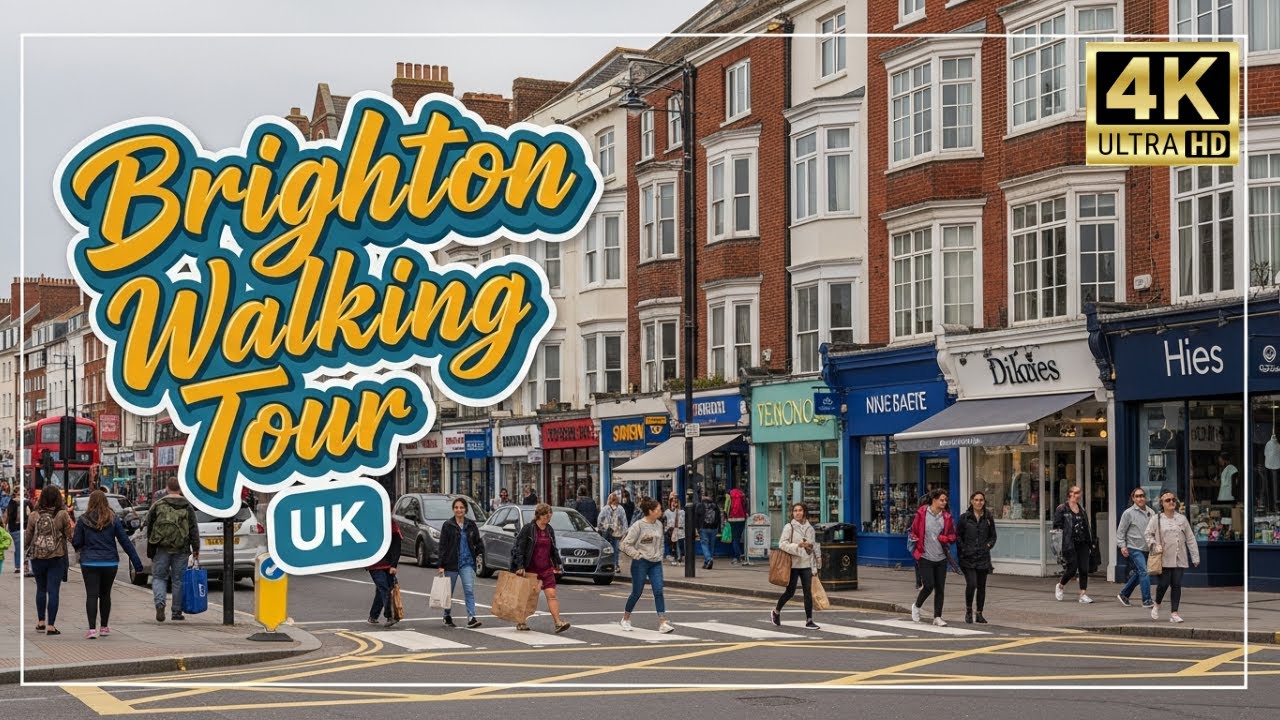 Brighton, England Walking Tour 🇬🇧 | City Center & The Lanes 4K UHD