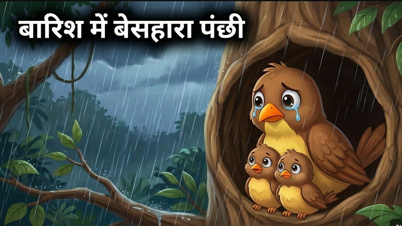 जंगल मे बारिश का मौसम 🌧 | BARISH KA KAHAR | TUNNI TOONS |CHIDIYA KI KAHANI |