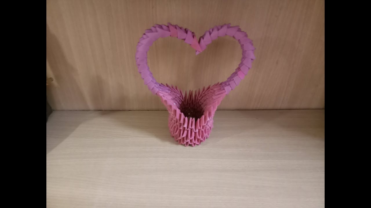 3d origami heart basket tutorial