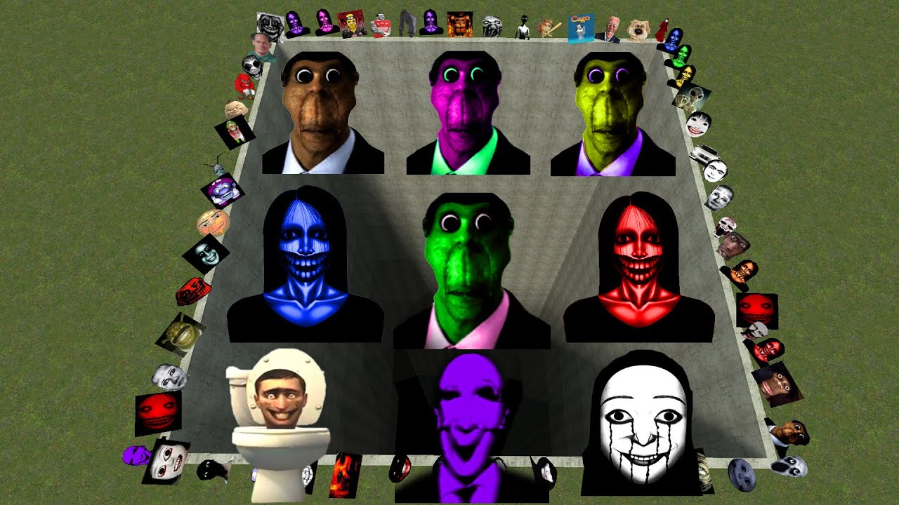 Obunga, Kuchisake , Selene and Too Much Nextbots in the Garry's Mod