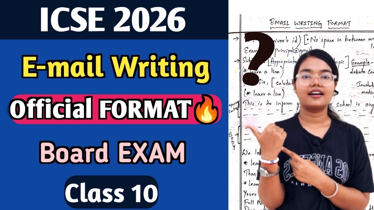 ICSE 2026 E-mail Writing Official Format | ENGLISH Language | Score Full Marks |  Class 10 