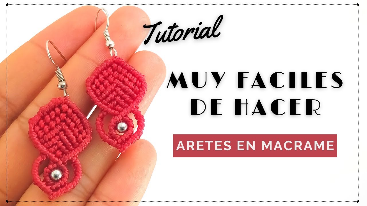 AROS EN MACRAME 💢 / Aretes faciles / pendientes tejidos en hilo