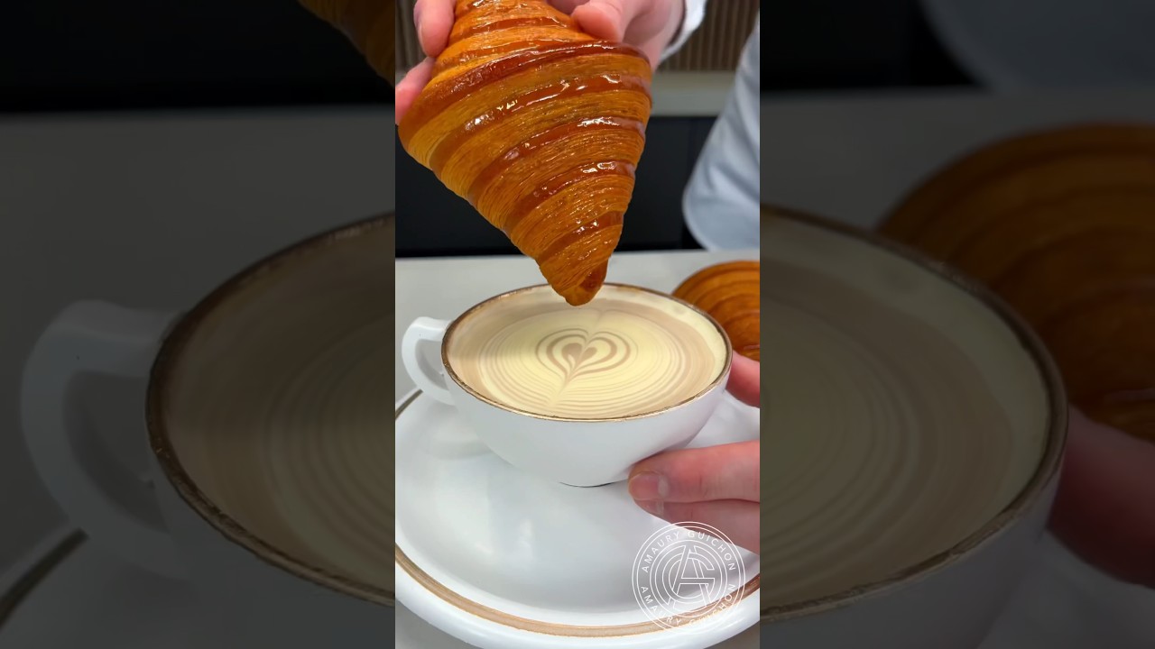 The French Breakfast! 🥐☕️ You don&rsquo;t need to do the dishes anymore #amauryguichon #coffee #croissant