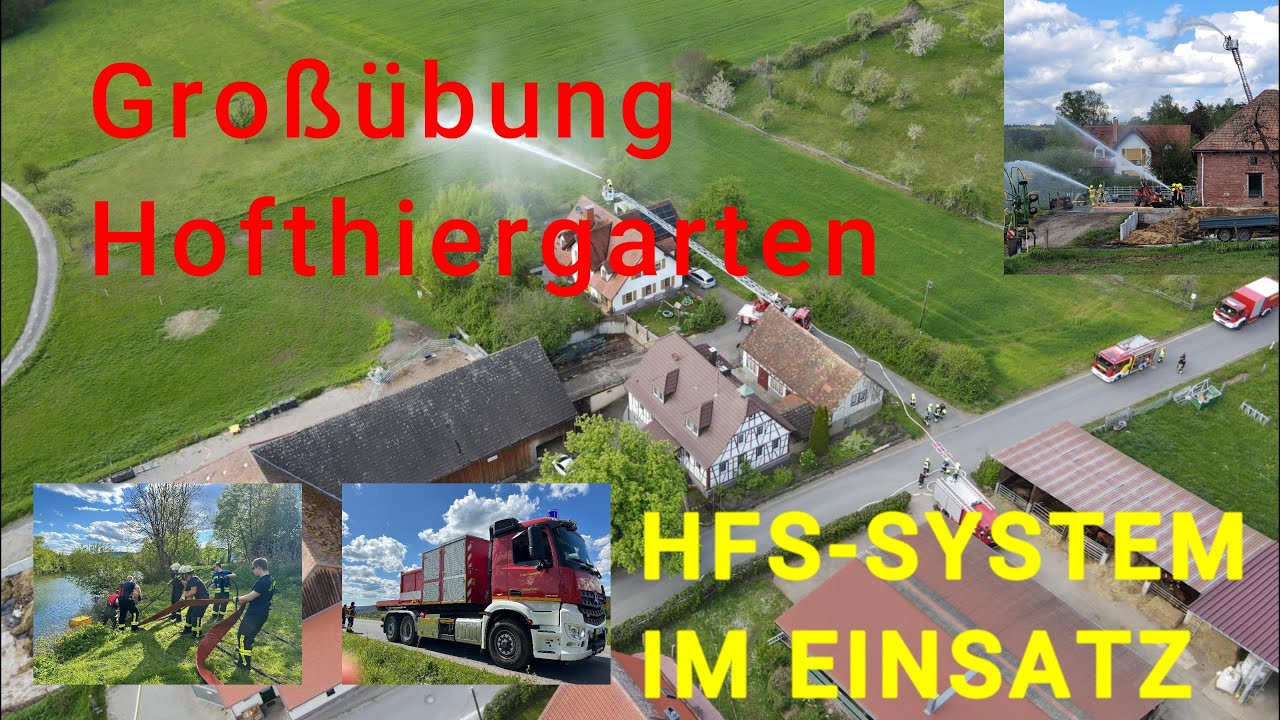 [Großbrand Hofthiergarten] HFS-System im Einsatz, Materialschlacht - 1,8 km Schlauchstrecke - 130 HM