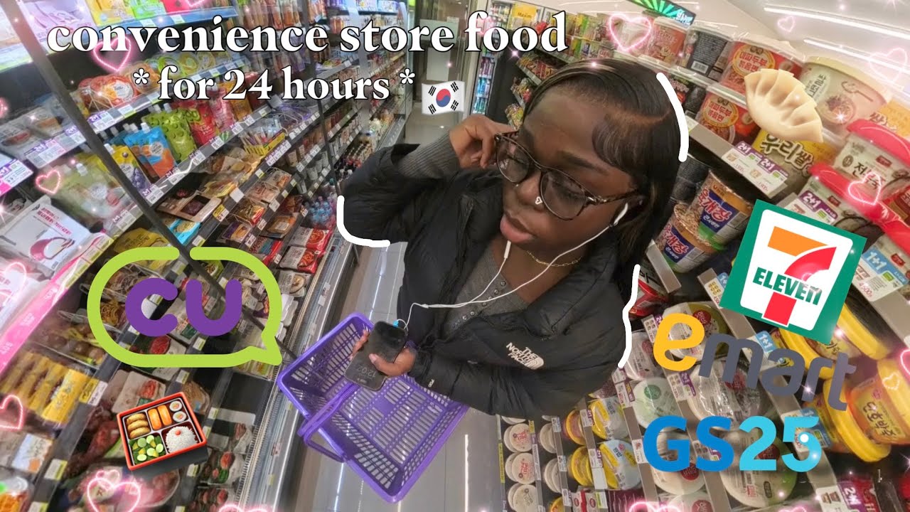 eating ONLY Korean convenience stores Food for 24 hours !! (CU,GS25,7/11&more)