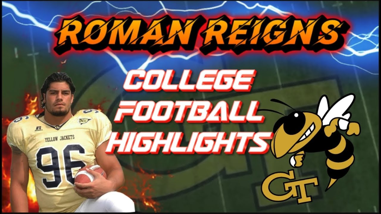 WWE Roman Reigns College Football Highlights At Georgia Tech