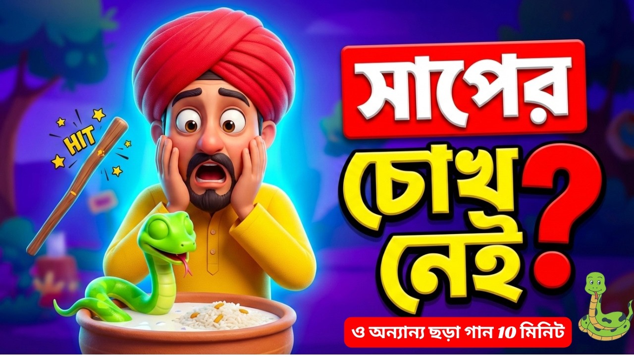 বাবুরাম সাপুড়ে | বাংলা ছড়া সমগ্র I দুধভাত খাওয়া আজব সাপ! |Baburam Sapure Rhyme #GigglyKids