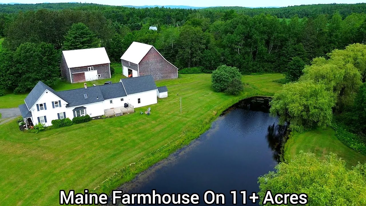 Maine Farmhouse On 11 Acres | Canada Border Farms | 500 People Community | ME Real Estate