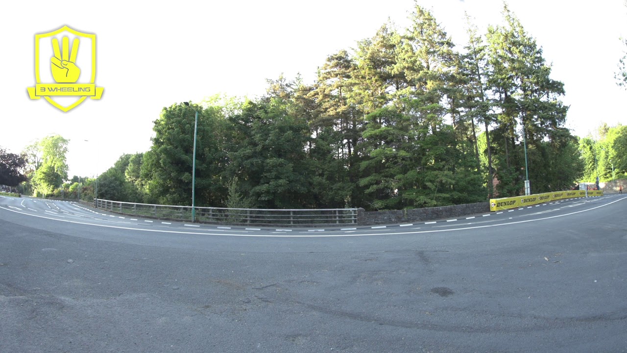 Isle of Man TT - 3 Wheeling 2018 - TT Practice Braddan Bridge - Wide angle - May 31