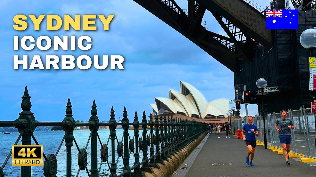 Sydney’s Historic Charm: Cloudy Day Walk from The Rocks to Barangaroo in 4K