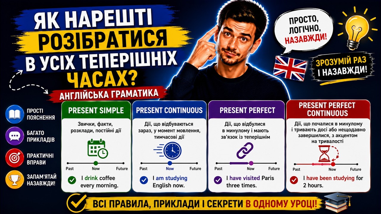 Всі Теперішні Часи в Англійській: Зрозумій та Освоюй
