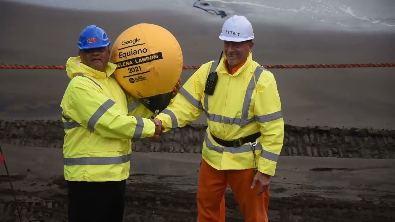 St Helena Equiano Subsea Cable Landed