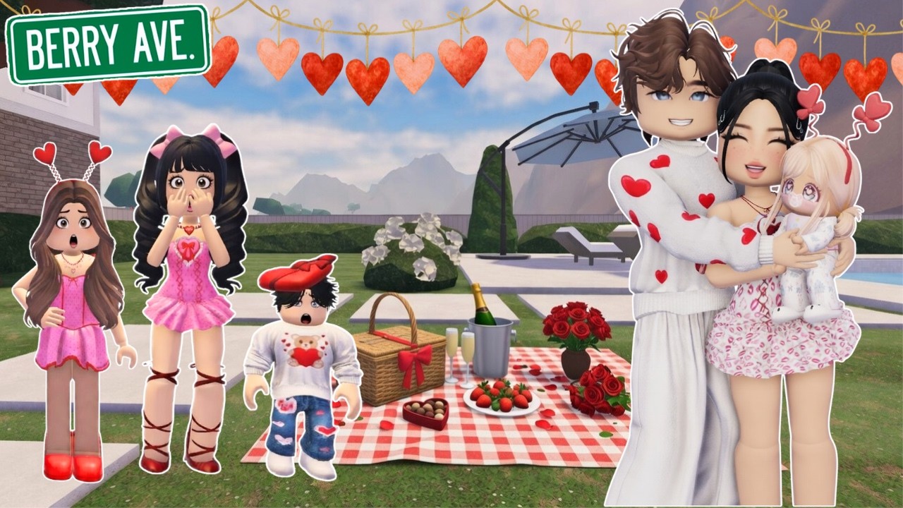 MI ESPOSO NOS PREPARA UNA SORPRESA DE SAN VALENTIN EN FAMILIA *MUY LINDO* BERRY AVENUE ROBLOX