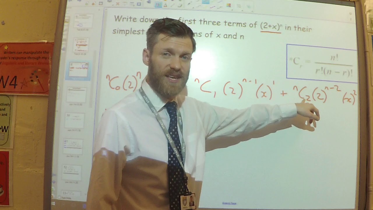 Year 12 - Binomial expansion 4b - example with an unknown power