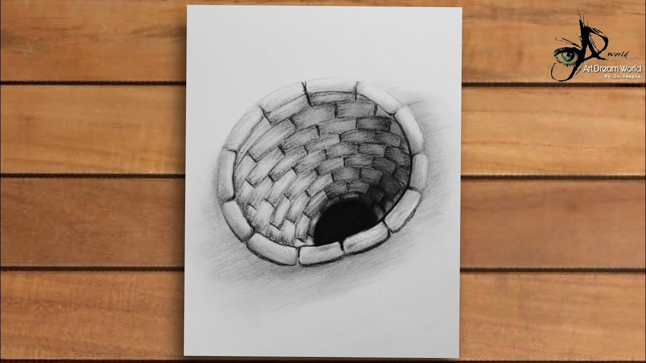 3D Drawing || How to draw 3D drawing || 3d charcoal pencil drawing for beginner- step by step draw