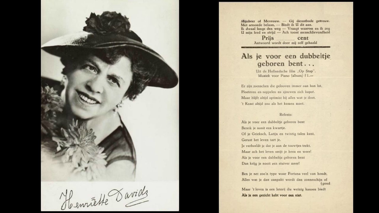 Henriette Davids -  Als je voor een dubbeltje geboren bent 1935