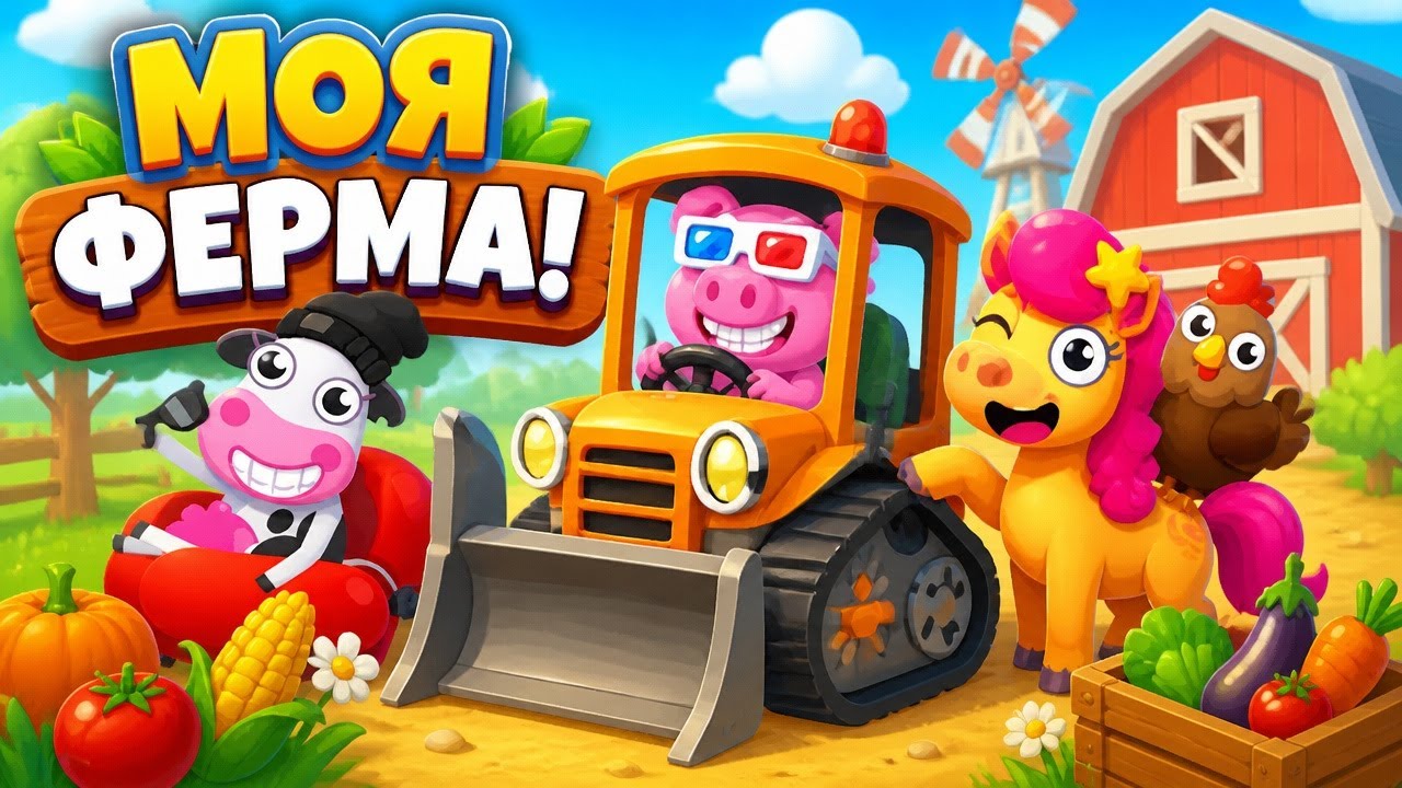 Веселая маленькая ферма - игра мультик для детей про животных Little Farm Life