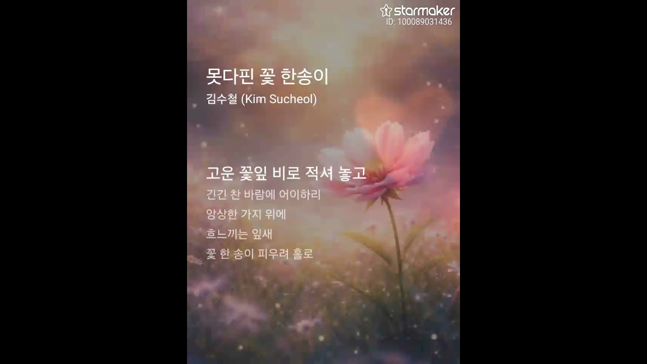 못다핀 꽃 한송이 - 김수철(Cover)