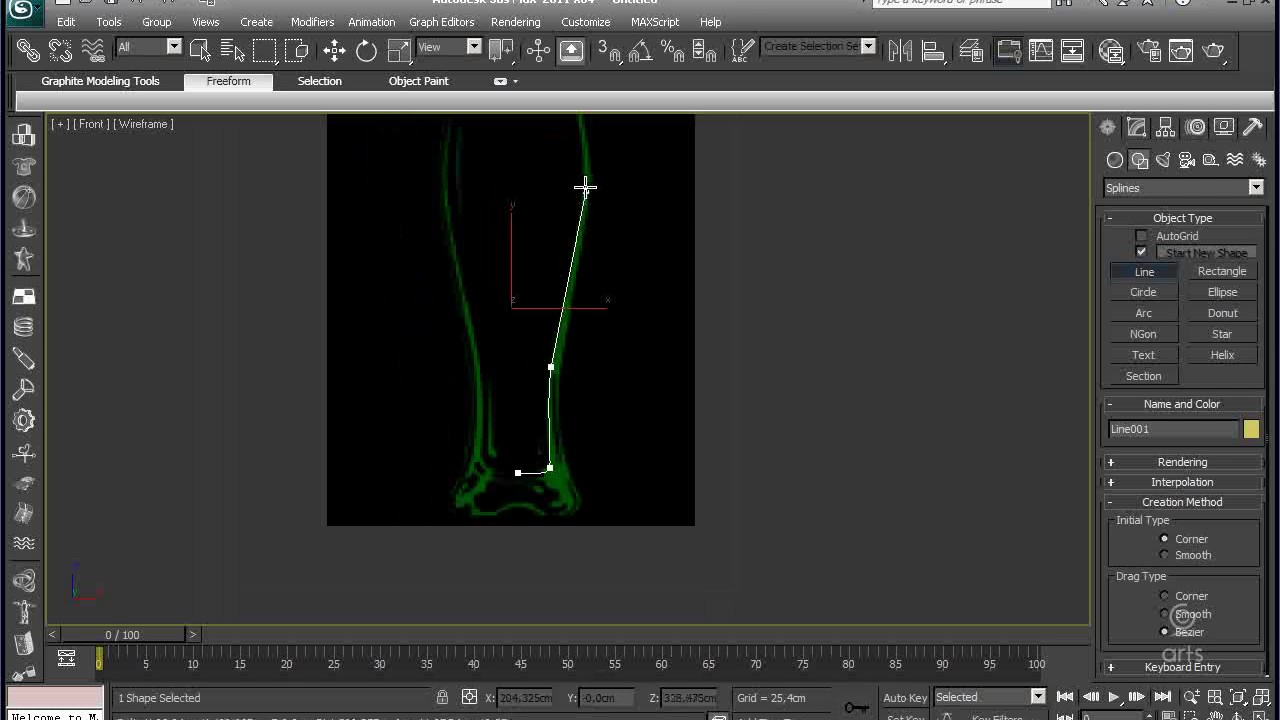 Spline3 в 3D MAX, создание пивного бокала