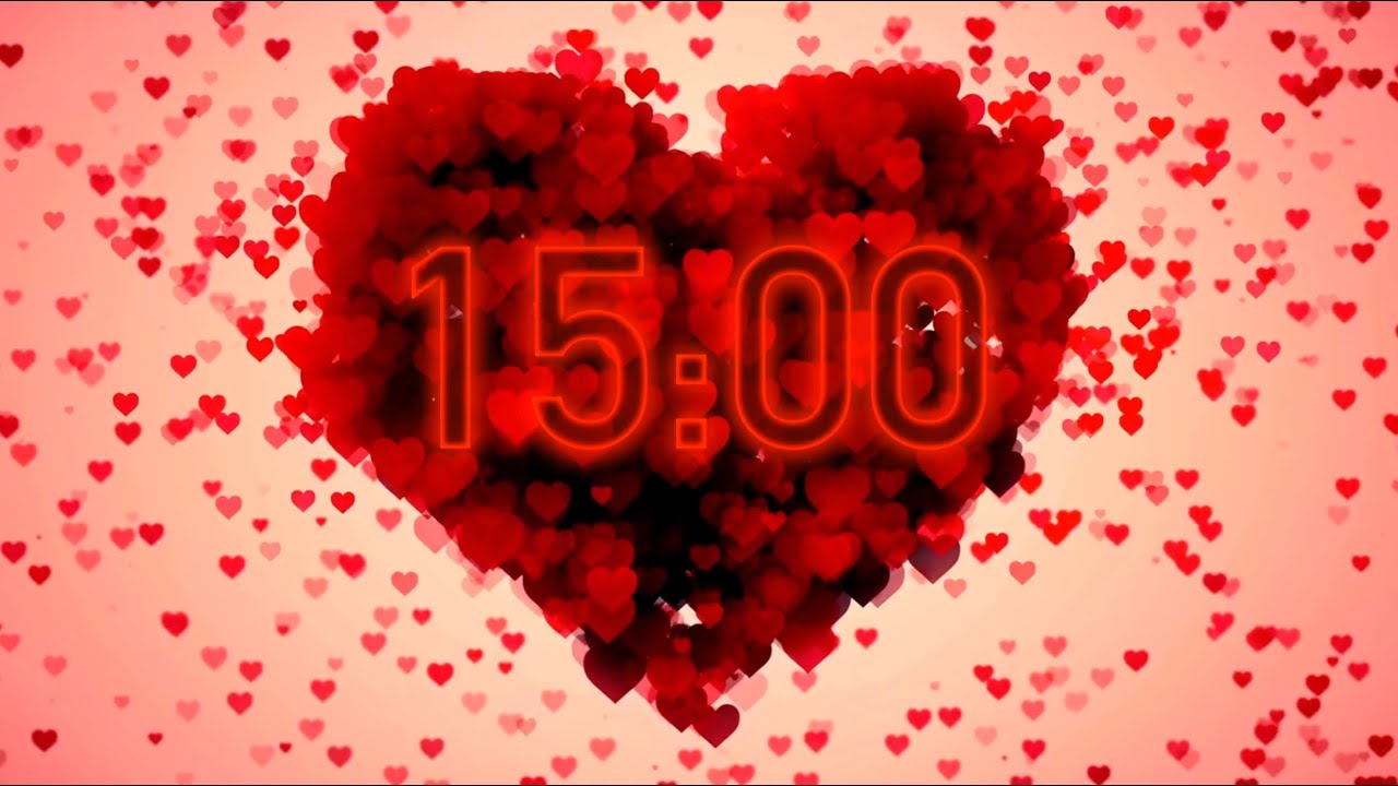 15 Minute ❤️ Valentine's Day Timer 🔕 without Music (4K)