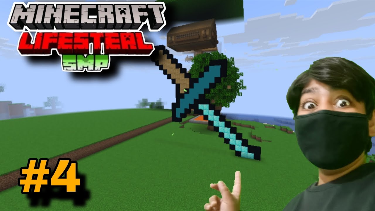 Making a diamond sword statue in Minecraft lifesteal smp😉😁