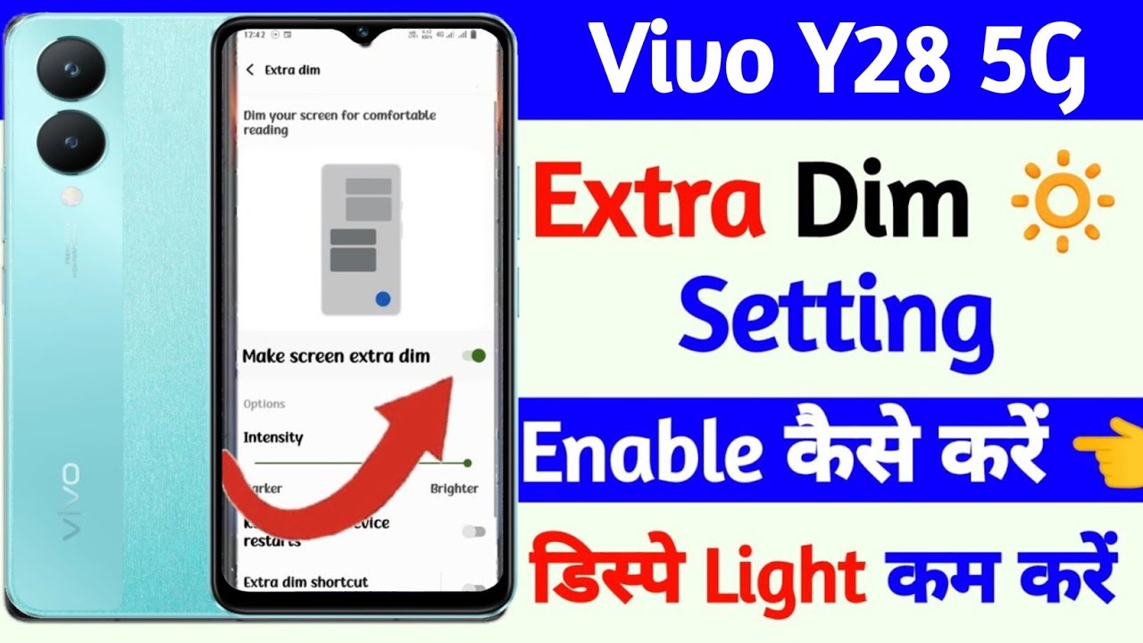 how to use extra dim setting on vivo y28 5g | what is extra dim setting on vivo y28 5g